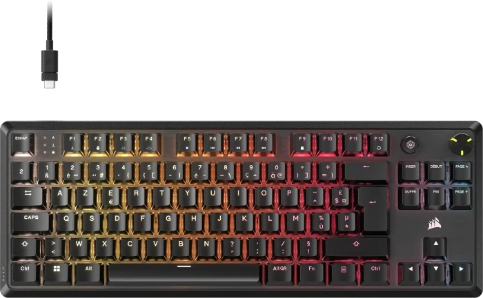 Corsair Gaming K70 CORE TKL RGB, schwarz, MLX RED V2, USB, FR