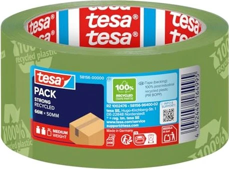 Tesa Tesapack Eco & Strong Packband 50 mm x 66 m Polypropylen Grün (58156-00000-00) Image
