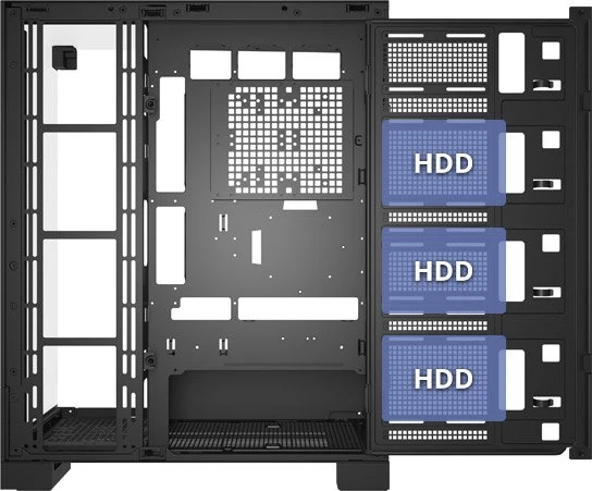 FSP U691, schwarz, Glasfenster