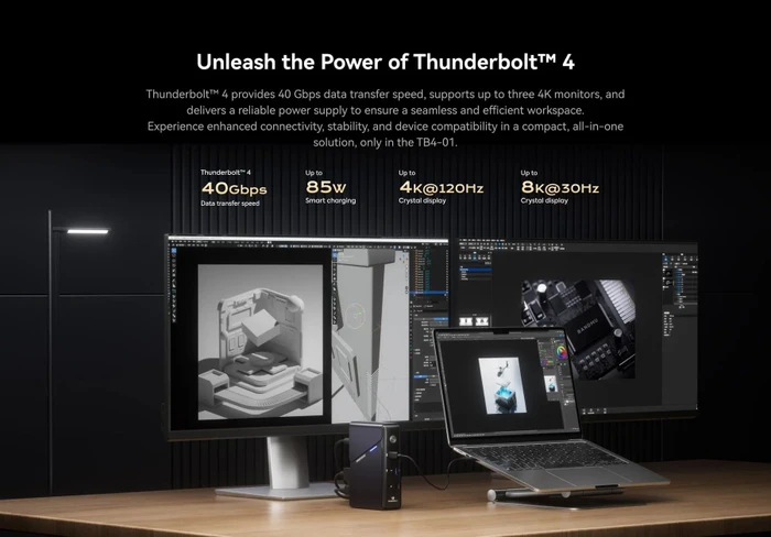 Minisforum TB4-01 12-in-1 Thunderbolt 4 Dock, Thunderbolt 4 [Buchse]