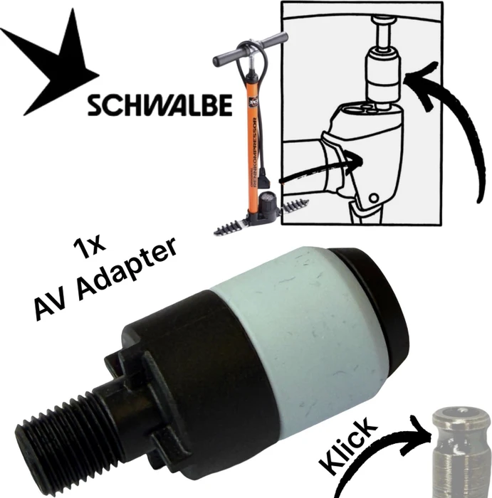 Schwalbe SCV Clik Pumpenkopf Adapter AV Anschluss Adapter