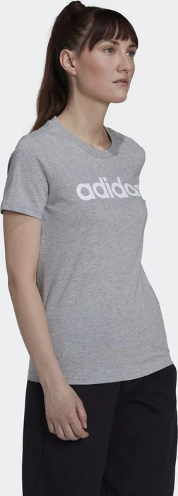 adidas Loungewear Essentials Slim Logo T-Shirt kurzarm medium grey heather/white (Damen)
