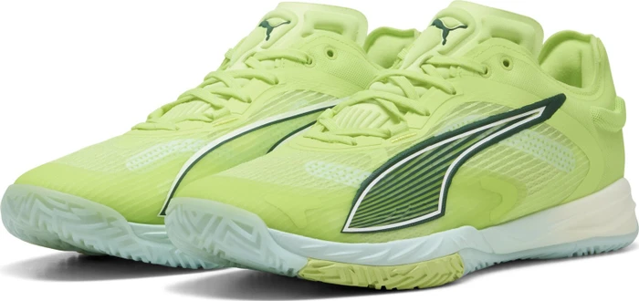 Puma Accelerate Nitro SQD 4 Handballschuhe fizzy light/green terrain/puma white/puma silver
