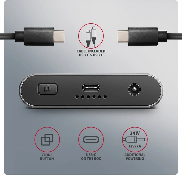 Axagon M.2 PCIe Clone Master Dockingstation, USB-C 3.2