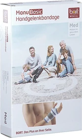 Bort Medical ManuBasic Handgelenkbandage rechts plus Größe M beige, 1 Stück