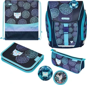 Herlitz Filo Light Plus Flower Owl Schultaschen-Set, 5-tlg.