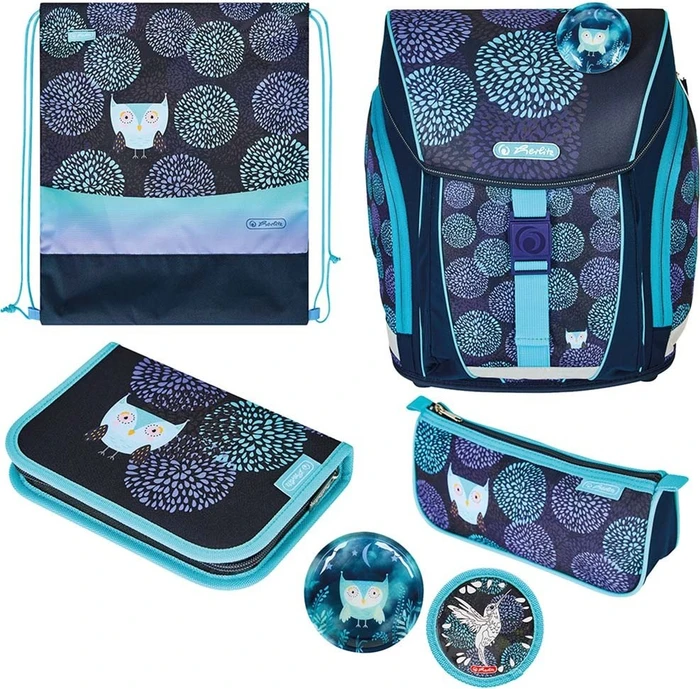 Herlitz Filo Light Plus Flower Owl Schultaschen-Set, 5-tlg.