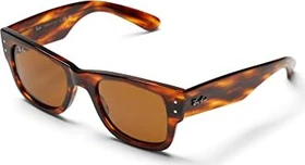 Ray-Ban RB0840S Mega Wayfarer polished striped havana/brown