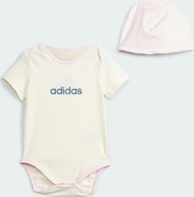 adidas Essentials Big Logo Body und Beanie Geschenk Set ivory/clear pink (Junior)