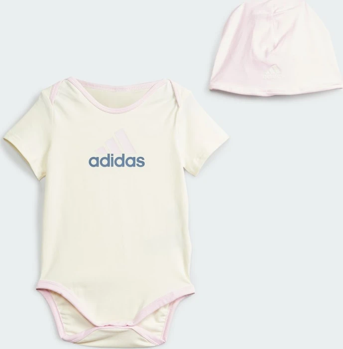 adidas Essentials Big Logo Body und Beanie Geschenk Set ivory/clear pink (Junior)