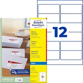 Avery-Zweckform Adressetiketten, 99.1x42.3mm, weiß, 25 Blatt (300 Etiketten)