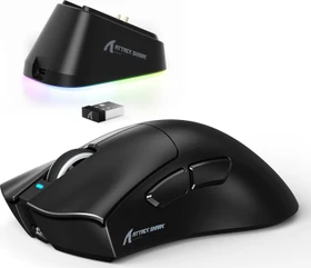 Attack Shark V3 PRO Tri-mode Wireless Gaming Mouse mit Ladestation, schwarz, USB/Bluetooth