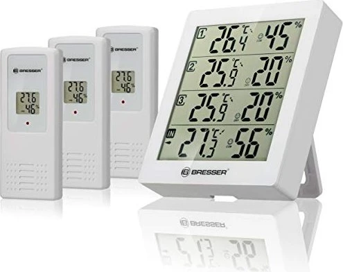 Bresser Temeo Hygro Quadro Funkwetterstation weiß, digital