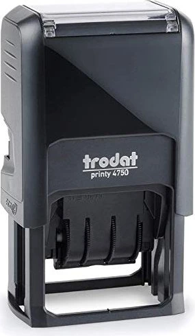 trodat printy-dater 4750/L2 Datumstempel mit Textplatte BEZAHLT, 41x24mm, Monat in Buchstaben, schwarz