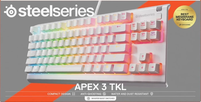 SteelSeries Apex 3 TKL, weiß, LEDs RGB, USB, ND