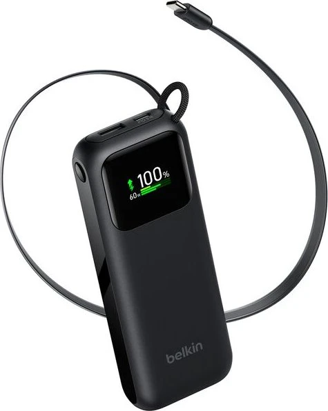 Belkin UltraCharge Powerbank 11K mit einziehbarem Kabel schwarz