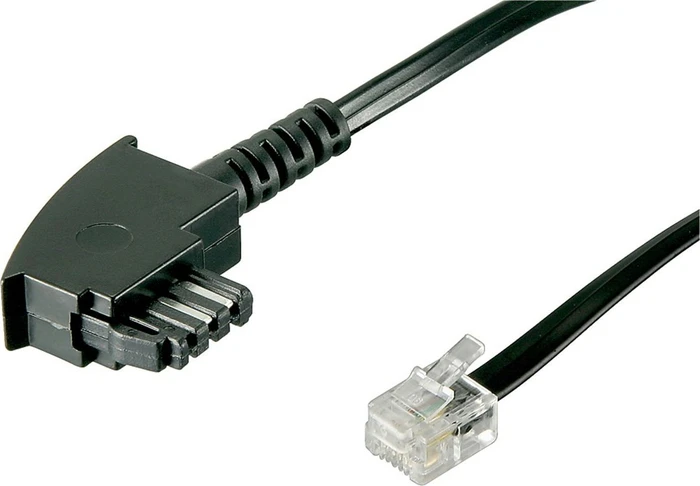 Wentronic TAE-F-Anschlusskabel (Universal-Pin Out) schwarz, 10m