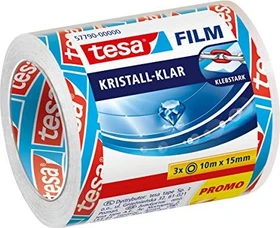 tesa tesafilm 57790 kristall-klar, Klebeband, 15mm/10m, 3 Stück