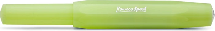 Kaweco Frosted Sport fine lime transparent, rechte Hand, breit