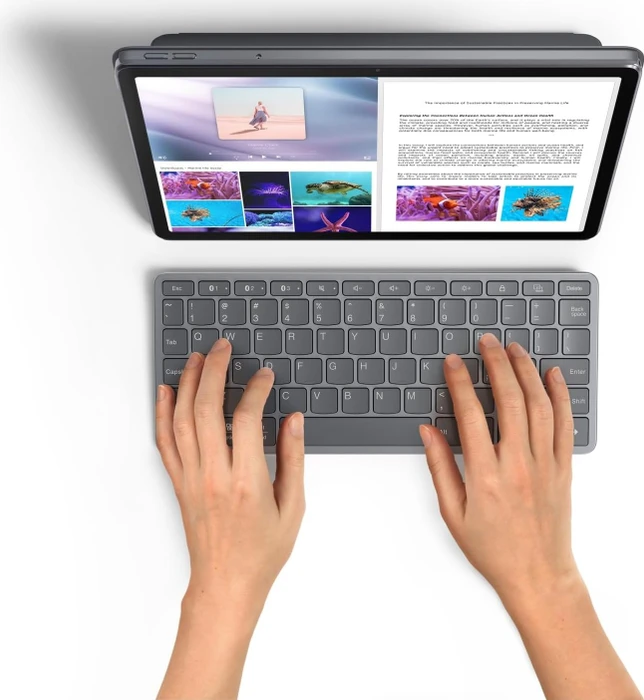 Lenovo Wireless Multi-Device Keyboard, Luna Grey, USB/Bluetooth, US