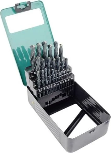 Mannesmann M54341 HSS Metallbohrer-Sortiment inkl. Werkzeugbox, 25-tlg.