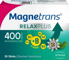 Stada Magnetrans RelaxPlus 400mg Granulat Sticks Blaubeergeschmack, 20 Stück