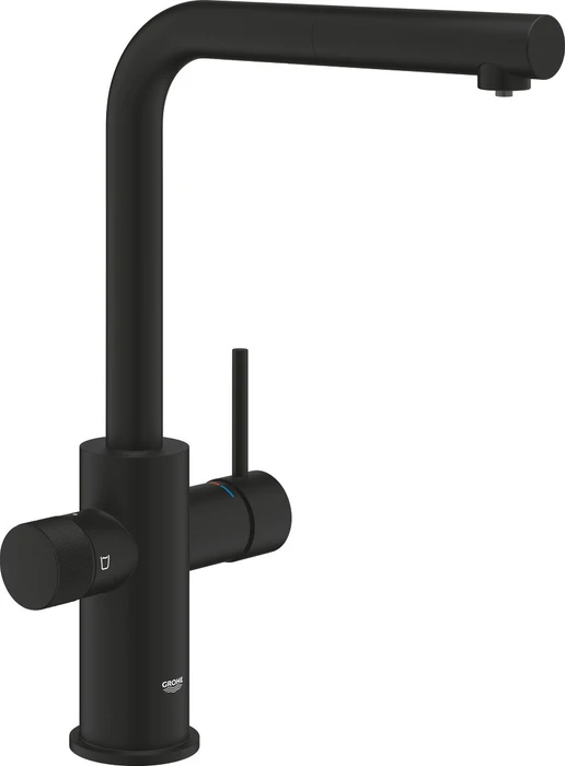Grohe Blue Pure Minta Einzelarmatur mit herausziehbarem Mousseurauslauf phantom black