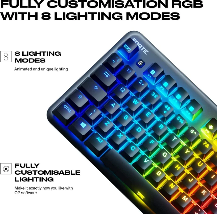 Fnatic miniSTREAK Tenkeyless Mechanical Keyboard, MX SILENT RGB RED, USB, DE