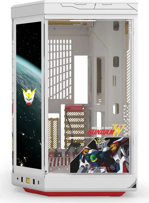 Hyte Y70 Touch Infinite Gundam Wing, weiß/bunt, Display der 3. Generation, Glasfenster