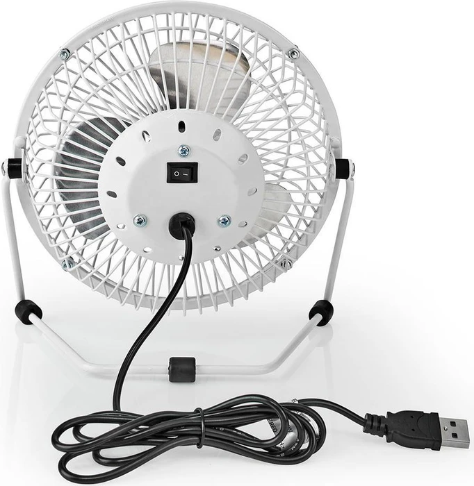 Nedis FNDK1WT15 USB Mini Tischventilator aus Metall 15cm weiß