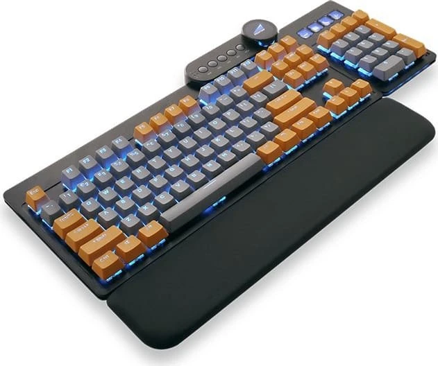 Mountain Mineral Keycap Set, Kunststoff (PBT) Double-Shot, orange/grau, 113 Tasten (104+9), ANSI-US