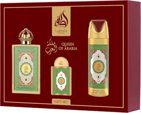 Lattafa Pride Queen Of Arabia EdP 100ml + EdP 20ml + Deo Spray 200ml Duftset