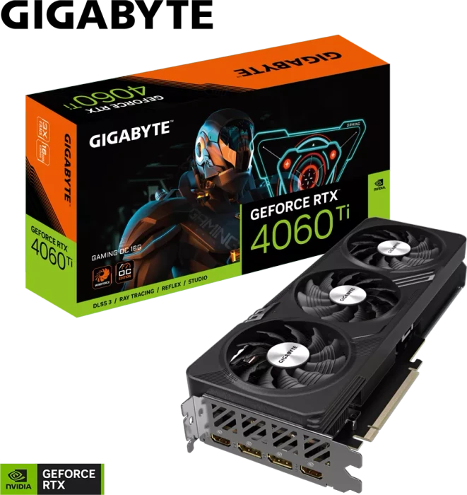 GIGABYTE GeForce RTX 4060 Ti Gaming OC 16G, 16GB GDDR6, 2x HDMI, 2x DP