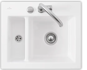 Villeroy & Boch Subway 60 XM Einbau Becken reversibel mit Ablauffernbedienung stone white
