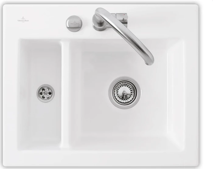 Villeroy & Boch Subway 60 XM Einbau Becken reversibel mit Ablauffernbedienung stone white