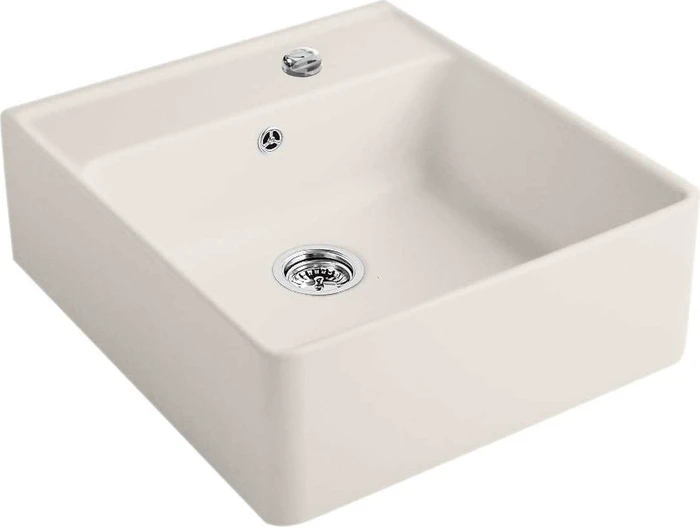 Villeroy & Boch Spülstein Becken mittig mit Ablauffernbedienung crema