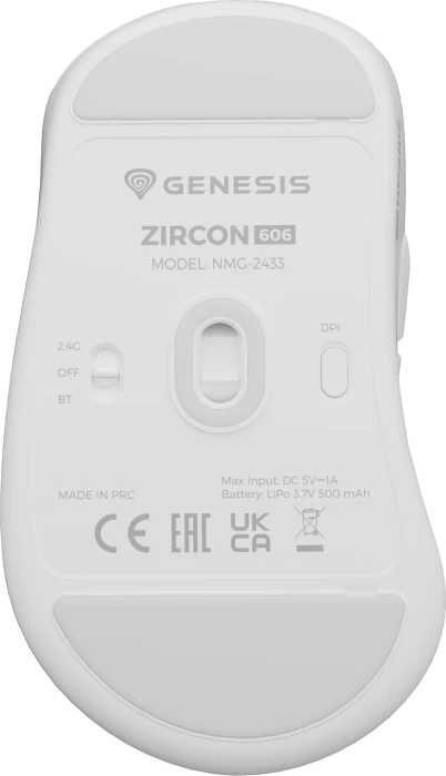 Genesis Zircon 606 8k Wireless Ultra-Lightweigt Gaming Mouse, schwarz, USB/Bluetooth