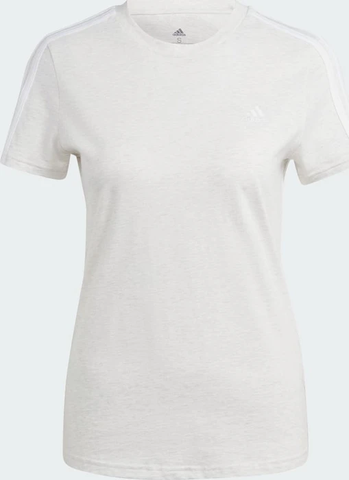 adidas Loungewear Essentials Slim 3 Streifen T-Shirt kurzarm off white/white (Damen)