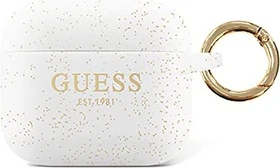 Guess Airpods 3 Hülle Glitter weiß