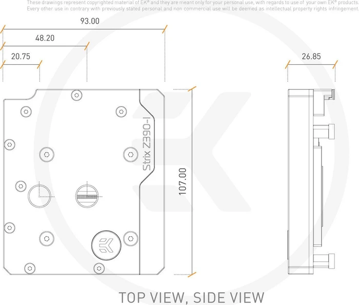 EK Water Blocks Quantum Line EK-Quantum Momentum ASUS ROG Strix Z390I D-RGB Monoblock, Nickel, Acryl