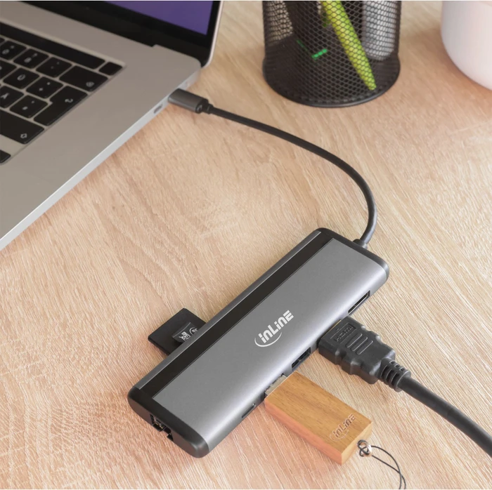 InLine 8-in-1 Multi-Hub mit 100W PD 3.0, USB-C 3.0 [Stecker]