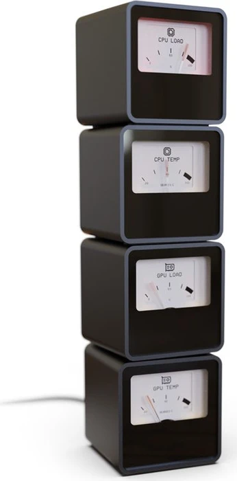 Streacom VU1 Dynamic Analogue Dials, Zeigermessgerät, Dial, schwarz, 1.5"