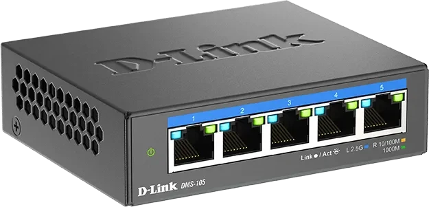D-Link DMS-100 Desktop 2.5G Switch, 5x RJ-45