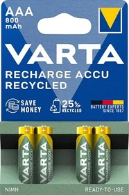 Varta Recharge Accu Recycled Micro AAA NiMH 800mAh, 4er-Pack