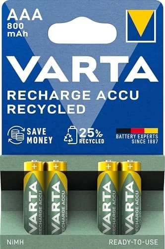 Varta Recharge Accu Recycled Micro AAA NiMH 800mAh, 4er-Pack