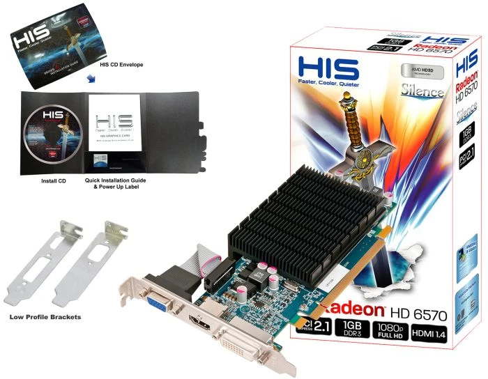 HIS Radeon HD 6570 Silence, 1GB DDR3, VGA, DVI, HDMI