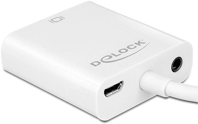 DeLOCK HDMI Mikro-D/VGA Adapter mit Audio weiß
