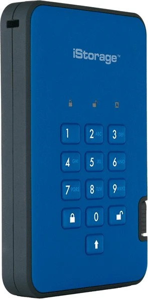 iStorage diskAshur 2 SSD, blau, 2.5", 2TB, USB-A 3.0
