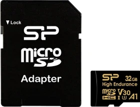 Silicon Power High Endurance Golden Series R100/W80 32GB Kit, UHS-I U3, A1, Class 10
