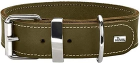 Hunter Aalborg Special Hundehalsband, Leder, strapazierfähhig, komfortabel, 30 XXS-XS, oliv